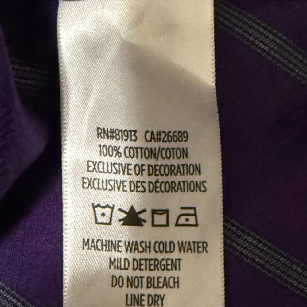 ROBERT GRAHAM DRESS SHIRT MENs XL CLASSIC FIT PURPLE STRIPE FLIP CUFF - Picture 6 of 10